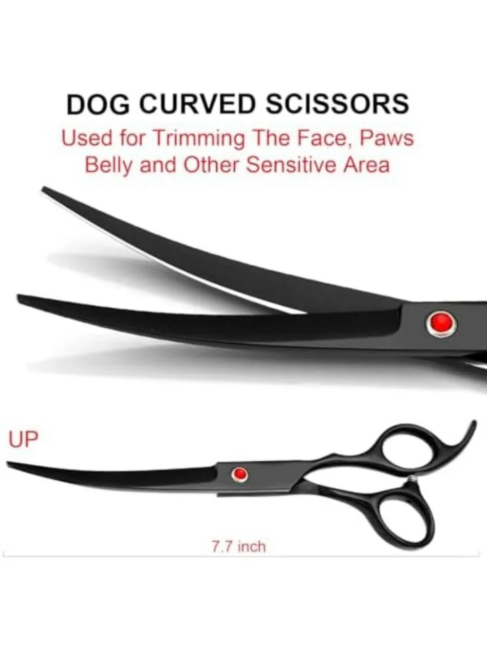 5-Piece Dog Grooming Kit - Sharp Stainless Steel Scissors & Curved Shears for